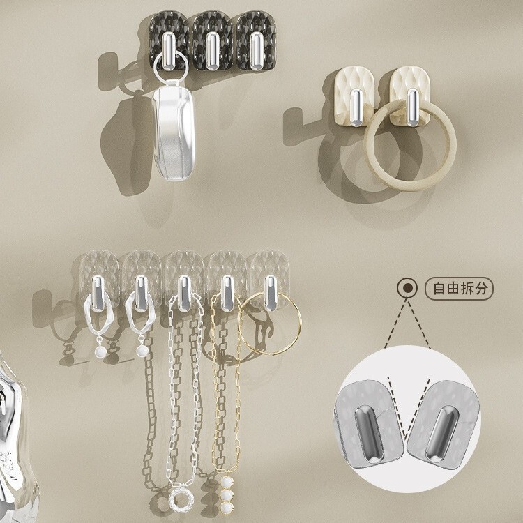 Mini Adhesive Hook Necklace Storage Rack Jewelry Display Rack Wall-Mounted Hanger