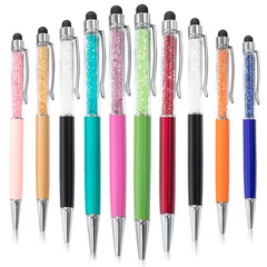 Rotating metal crystal touch screen gift pen capacitive advertising pen metal ballpoint pen with logo printing
