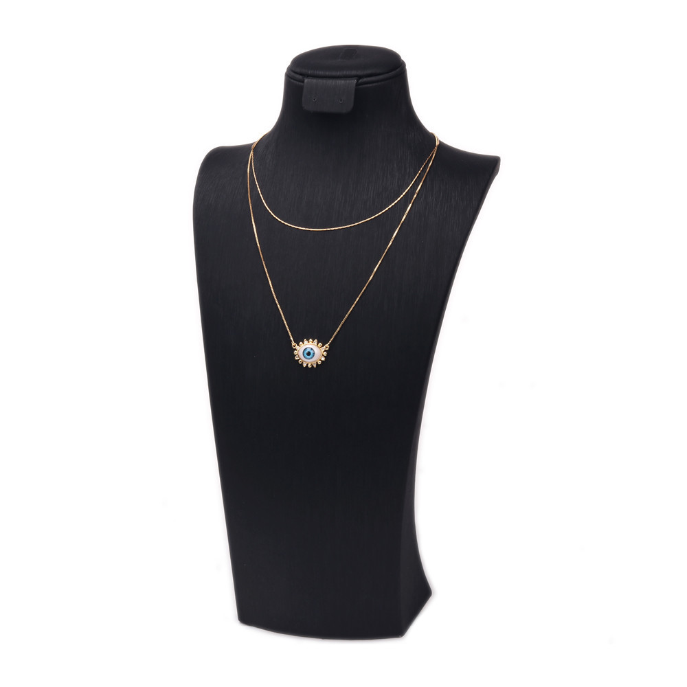 devilu0027s eye resin pendant double layered copper necklace wholesale nihaojewelry