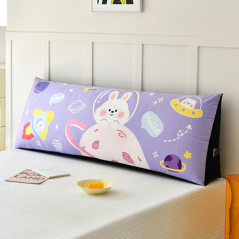 Children's Bed Headrest Cushion, Large Backrest Sofa Pillow, Bed Tatami Anti-Collision Cartoon Backrest Cushion, Removable and Washable Waist Protection