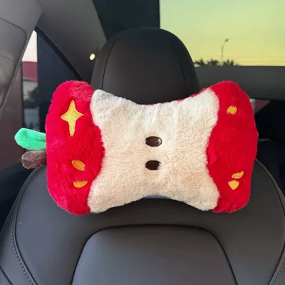 Cute Apple Plush Car Headrest Doll Cushion Apple Tree Lumbar Support Combination Car Neck Pillow (Headrest) - 1-red-apple-headrest