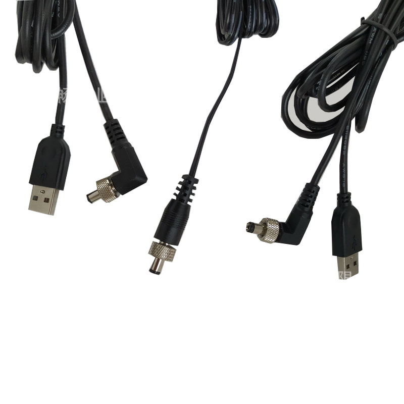 带螺帽的DC头带螺母的DC线5521/5525带音叉头5.5*2.5锁牙式插头