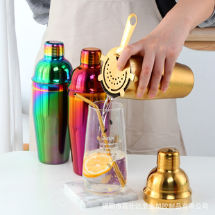 Stainless Steel Shaker Cocktail Bartender Spring Set Hand Shaker Cup Fancy Shaker
