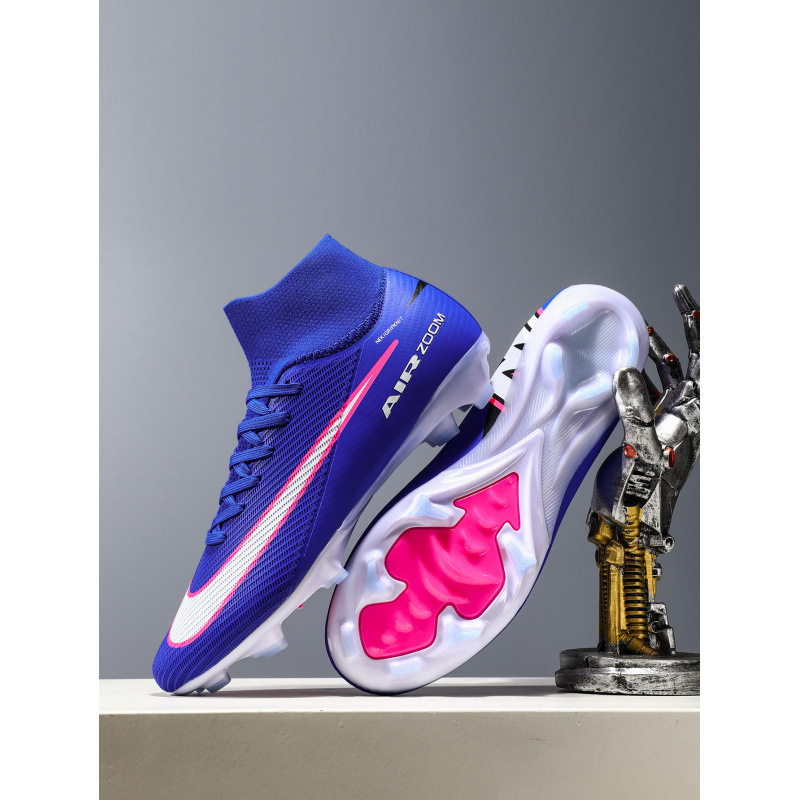 Zapatillas de Fútbol de Caña Alta Tacos Largos para Adultos y Jóvenes, Piel Sintética y TPR, Ligero