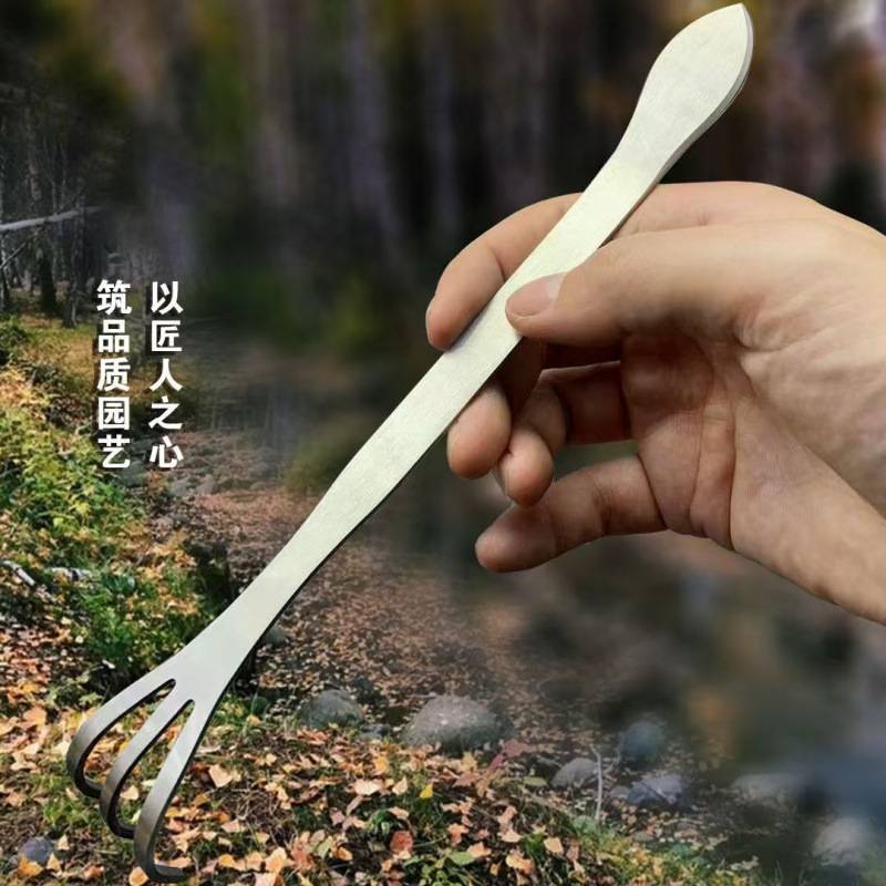 精工盆景耙子家用多功能手耙双头压土刀摘芽手工盆景制作工具松土