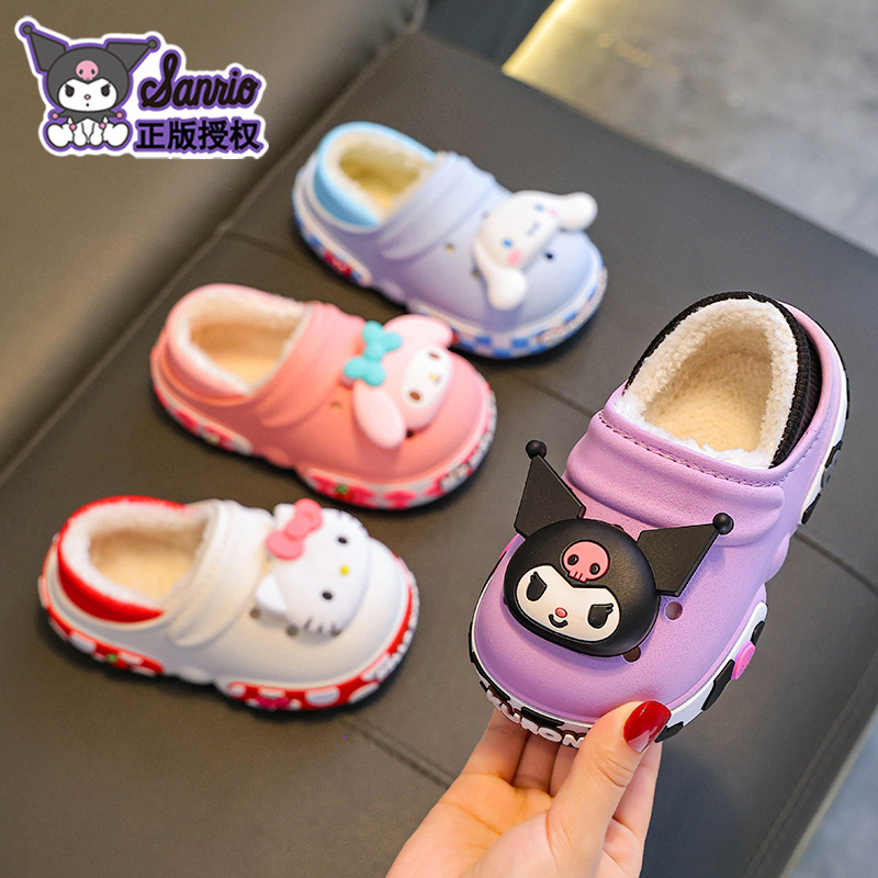 2025 nuevo Sanliou invierno bolsas de niños zapatos de tacones de algodón para niños y niñas calentamiento de lana Kullomi zapatillas de algodón bebé