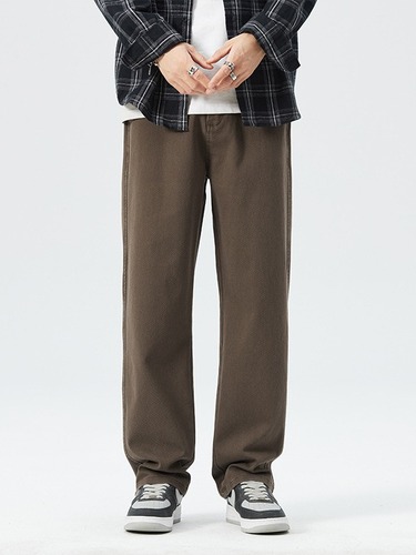 Men's Spring and Autumn Wide Leg Casual Pants, Unisex Straight Leg Pants, Comfortable Drape, Trendy Lyocell Denim Jeans for Men