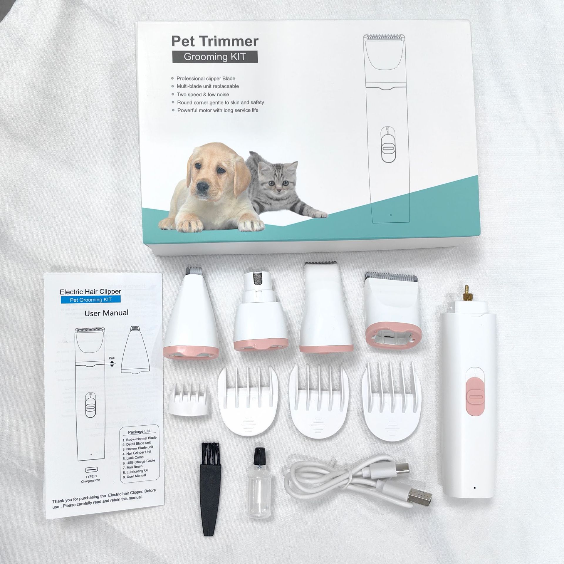 Máquina de afeitar para mascotas, set de cortadoras eléctricas 4 en 1 para cortar las uñas para perros, cortadoras eléctricas para gatos, cortadoras eléctricas