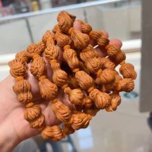 原生态桃核文玩佛珠手串单圈异形花生龙纹桃核花生文玩桃胡男女款