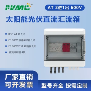 [AT 600V 2进1出太阳能光伏直流汇流箱回路箱配电箱Combiner Box]