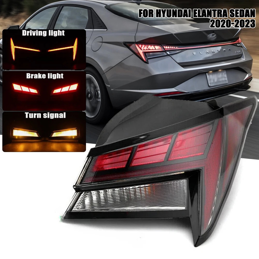 Suitable for Hyundai Elantra 20-23 Models Rear Tail Light Semi-Assembly, Brake Light, Reverse Light, Turn Signal Light