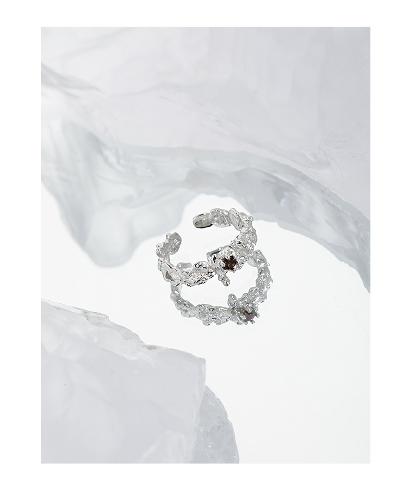 Casual Geometric Sterling Silver Plating Zircon Open Ring 1 Piece