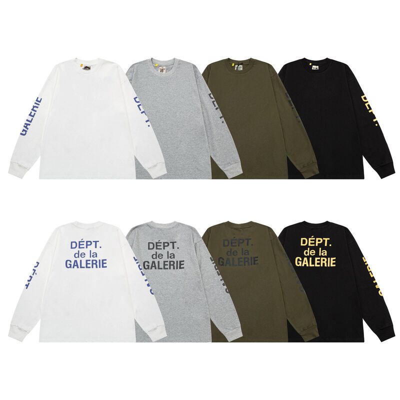 Gallery Dept Tide Classic French Letter Print American Autumn and Winter Loose Trendy Brand Long-Sleeved T-Shirt Gallery Dept Tide Classic French Letter Print American Autumn and Winter Loose Trendy Brand Long-Sleeved T-Shirt