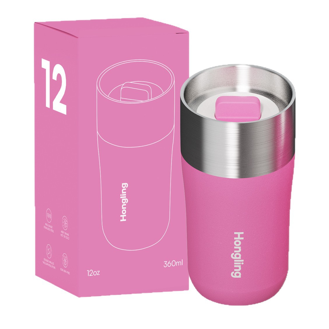 Neues Produkt: Schnell zu öffnender, hochwertiger Thermosbecher aus Edelstahl 304 für die Autofahrt_voghion.com