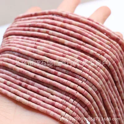 3*6mm Natural Agate Red Pattern Zərgərlik ara hissələri - natural-rhodolite-36mm