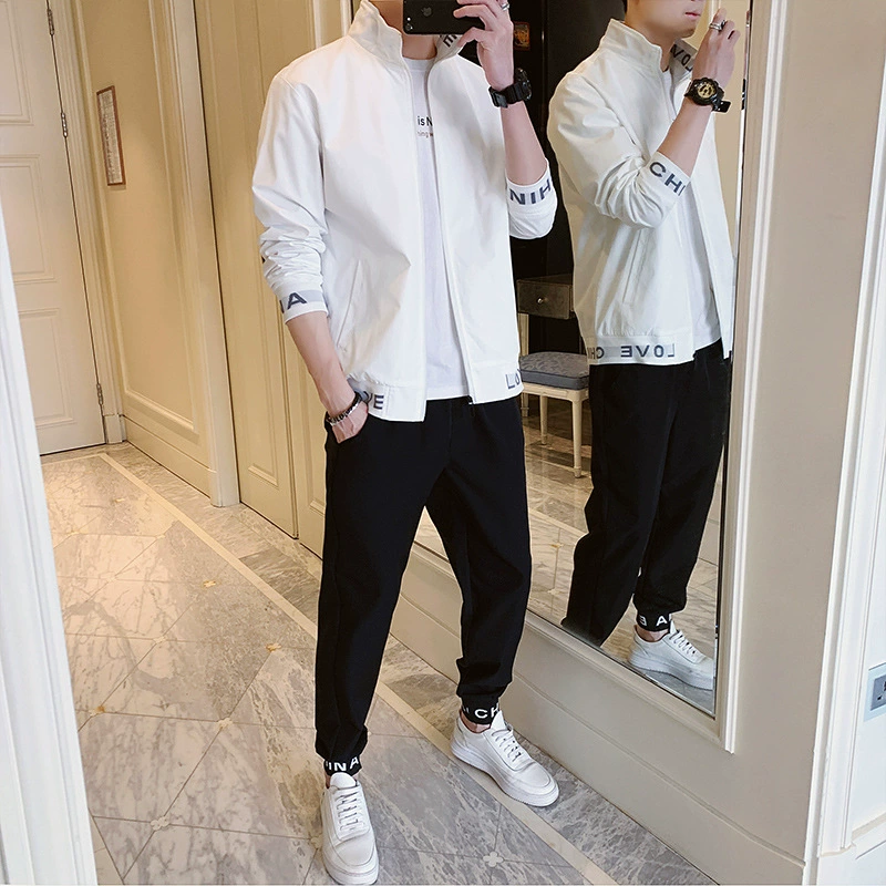 Два комплекта мужских повседневных пальто весной 2020 новый спортивный весенний осенний модный тренд одежды весенняя одежда