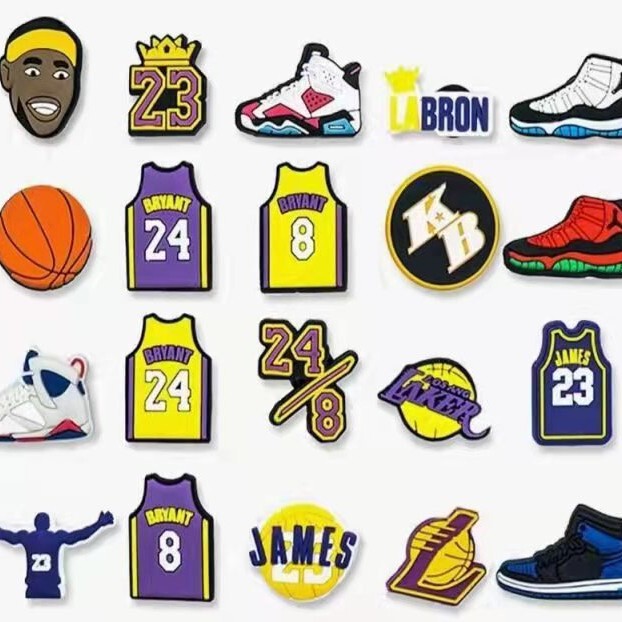[Nba Series] Cross-Border New Pvc Clogs, Clogs, Shoe Flower Accessories, Removable