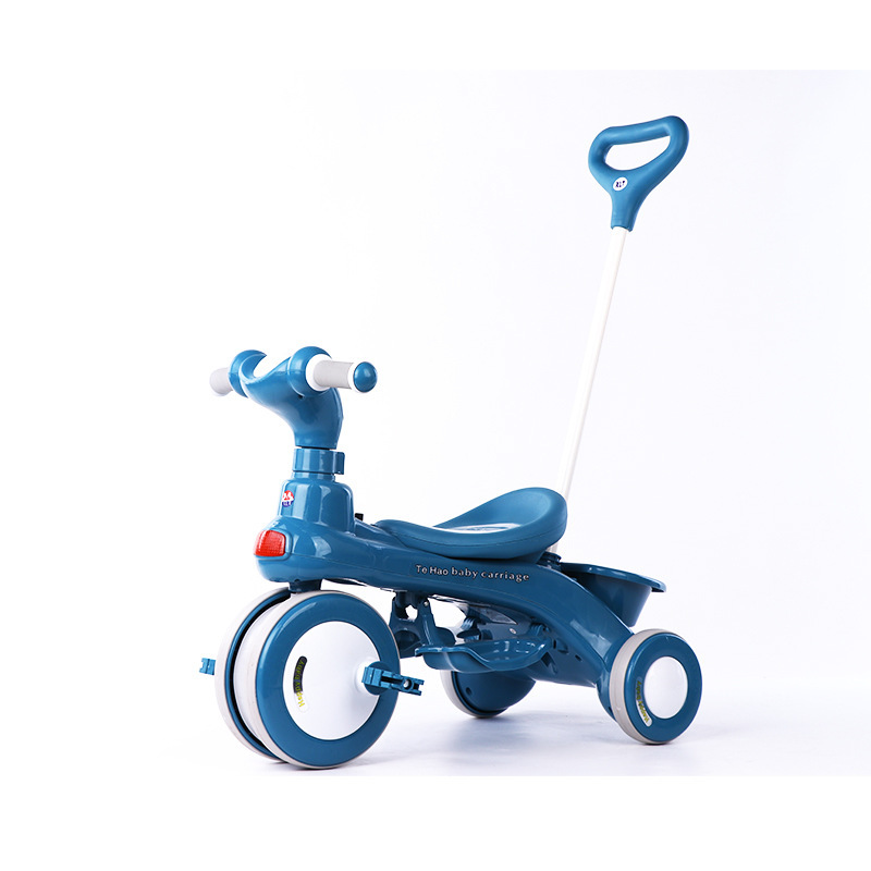 Triciclo de Empuje para Niños de 1 a 6 Años de Plástico con Barandillas y Toldo