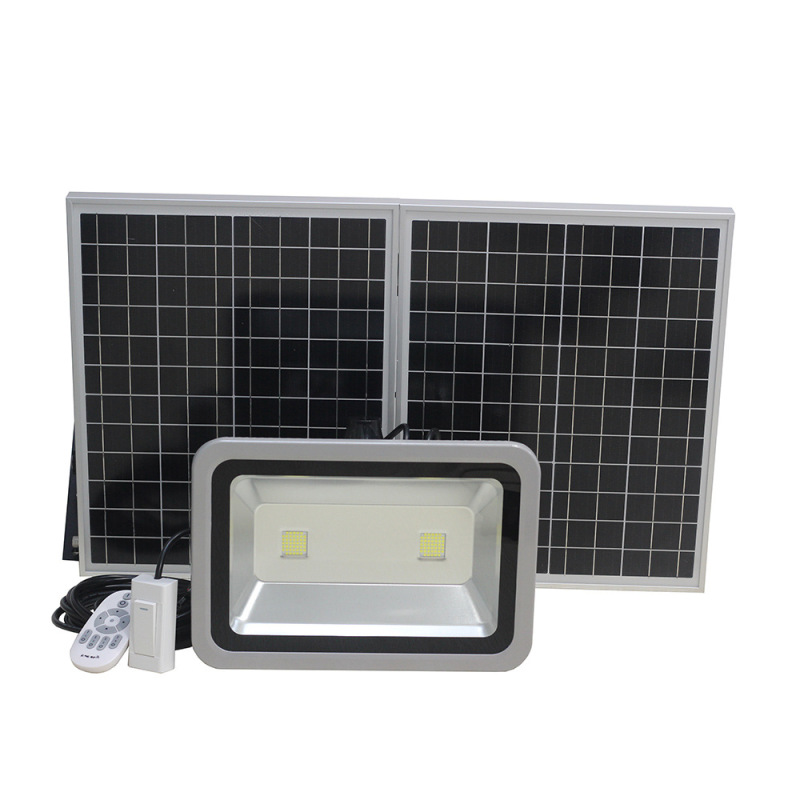 100W Solar Floodlight 2.4Ghz Remote Control Convenient Control Aluminum Alloy Body High Quality Durable and Resistant