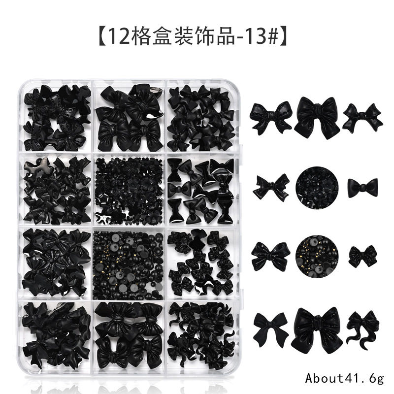 Explosión 3D aurora estereoscópica corbata de mariposa flores joyas de manicura resina roja red taladro plano accesorios de perlas semicirculares