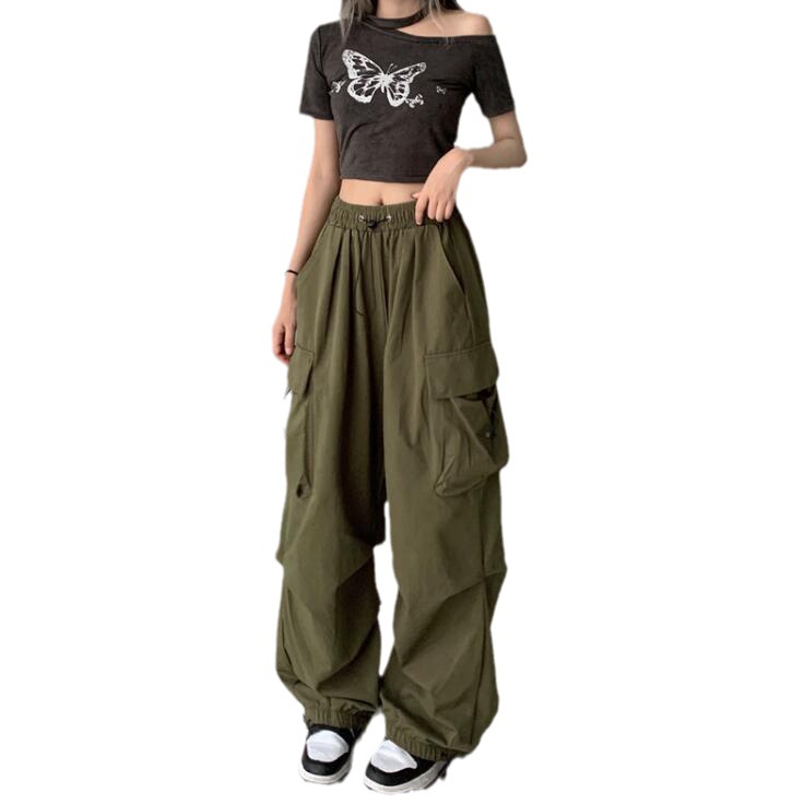 Ropa DE TRABAJO retro americana pantalones casuales verano versátil recto drapeado pantalones atados al tobillo pantalones sueltos de pierna ancha ins image 7