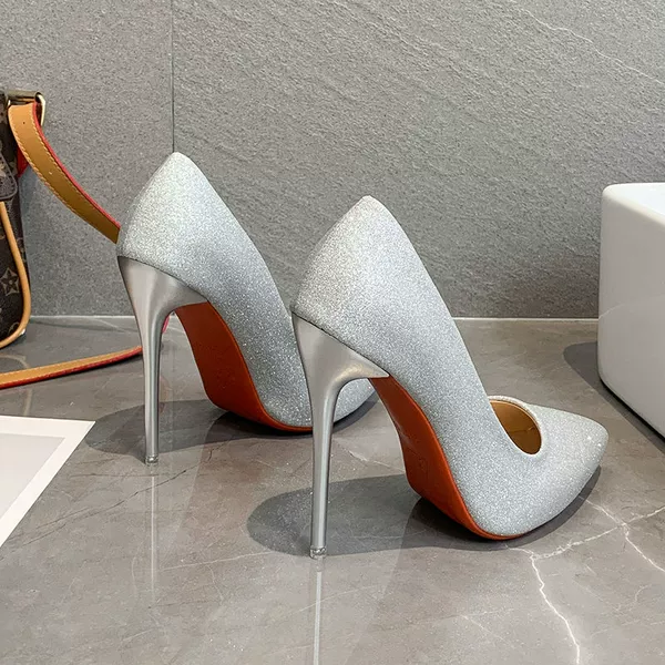 ●●Silver sequins 12 cm (thin heel) 1203●●✓