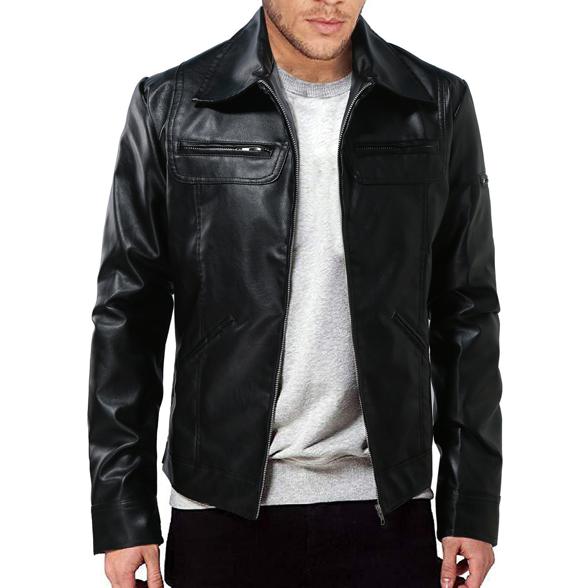 Herren PU 2024 neue Motorrad-Lederjacke_voghion.com
