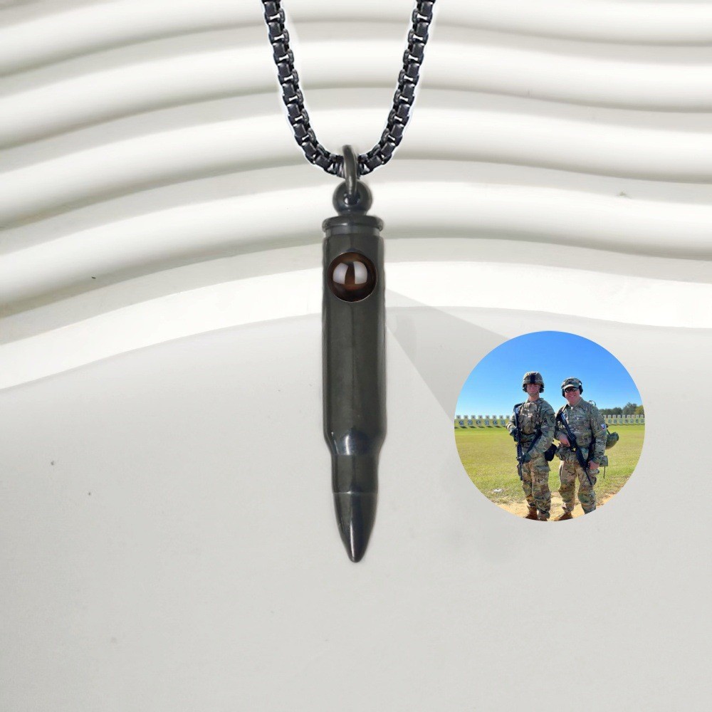 Colar masculino pingente bala aço titânio versátil elegante_voghion.com