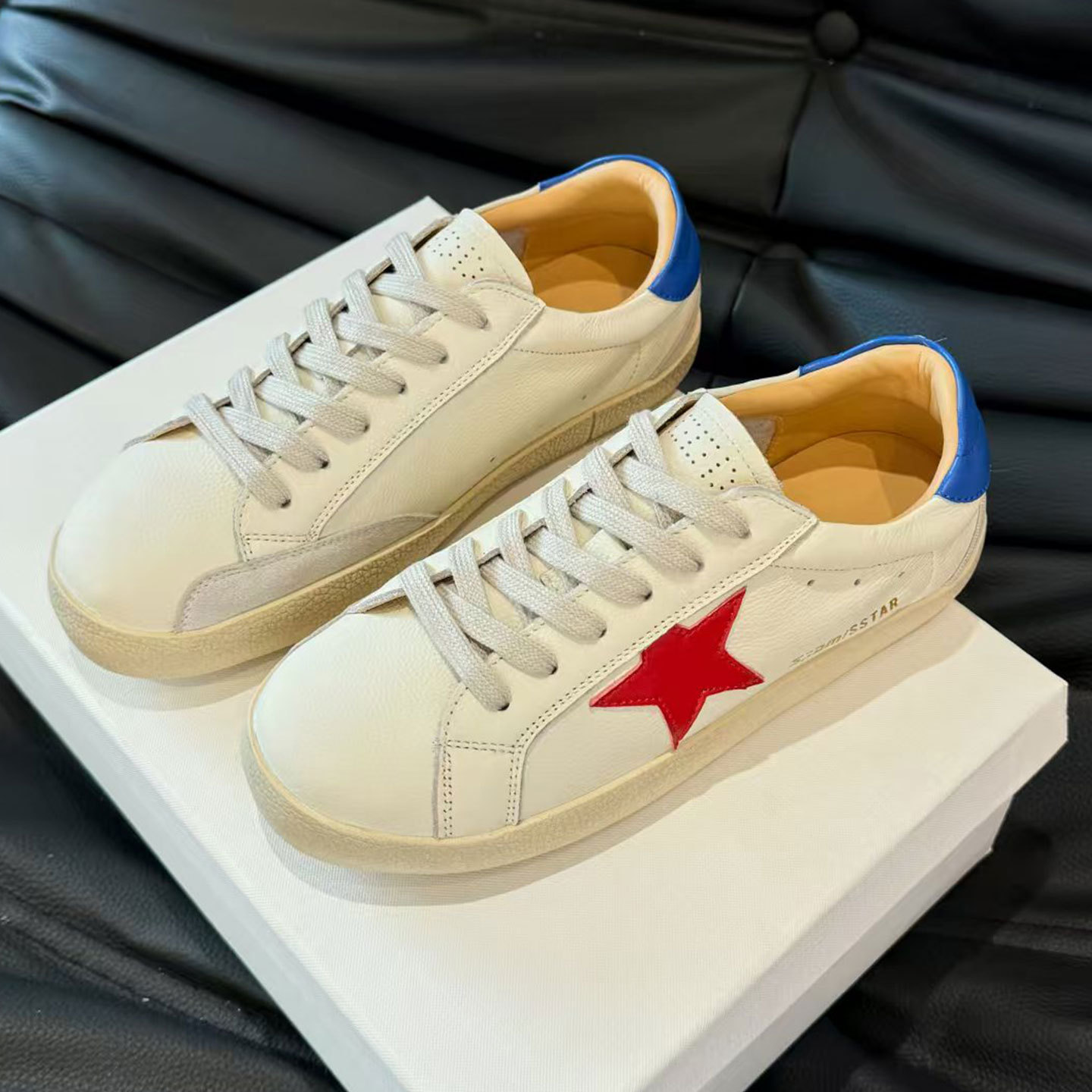 Korean Version 2025 Autumn New Retro Color-Blocking Sneakers Casual Casual Shoes Distressed Comfortable Star Shoes for Women