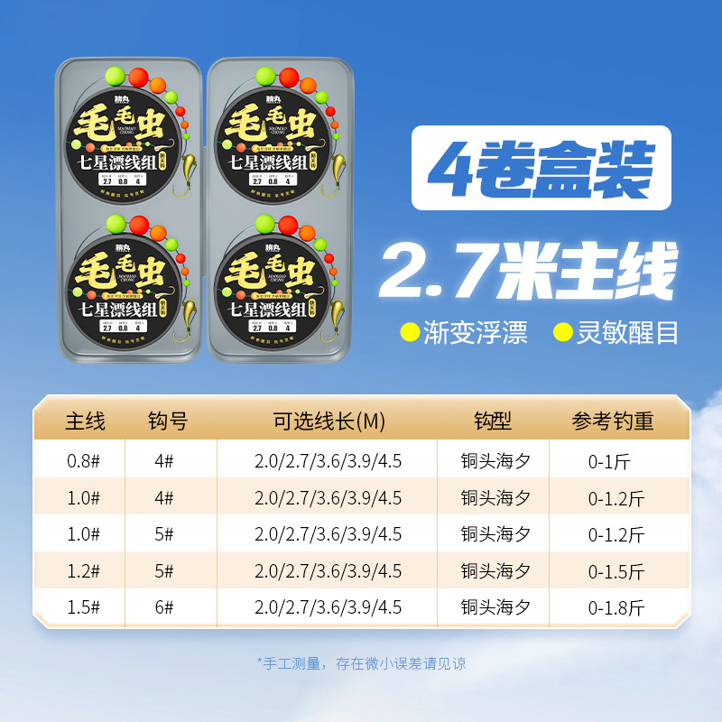 【 2.7m 】4 rolls of caterpillar thread set