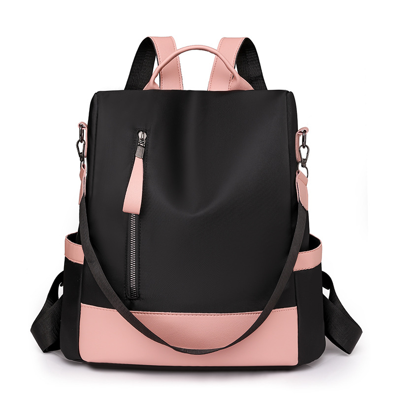 Venta al por mayor transfronteriza 2023 nueva mochila antirrobo de nailon casual moda femenina color de contraste bolsa de viaje al aire libre de doble uso