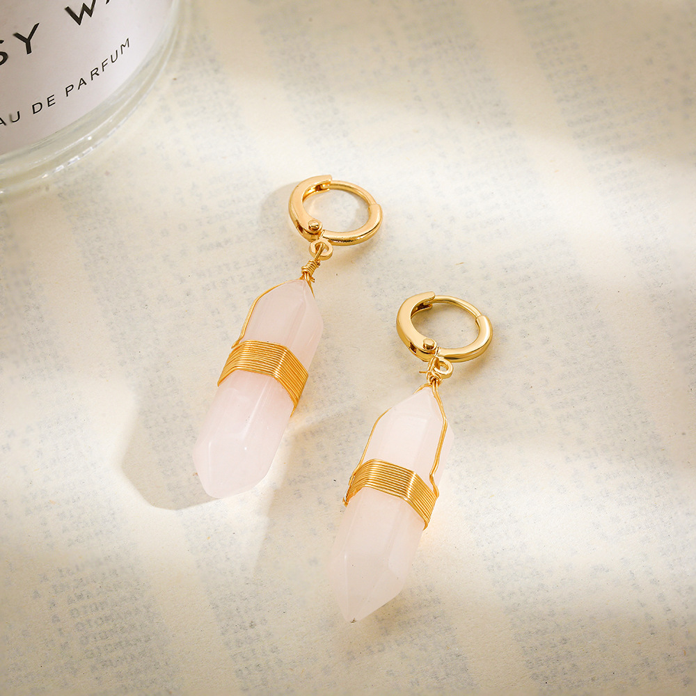 10g Weight Alloy Ear Needle Material Natural Stone Inlay Material Drop Earrings Classification 1 Pair Quantity Holiday, Daily Occasion Alloy Material Solid Color Pattern Women's Gender Inlay Design Simple Style, Classic Style Style 1 Pair Simple Style Classic Style Solid Color Inlay Alloy Natural Stone Drop Earrings 7