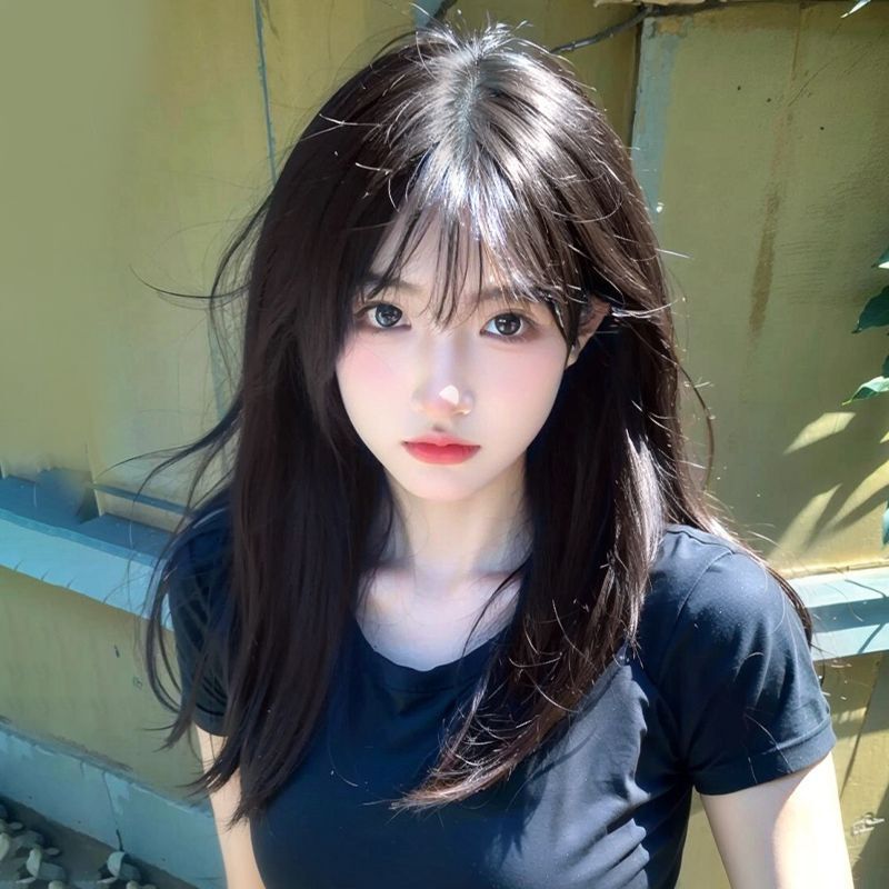 Wig for Women with Medium and Long Hair, Air Bangs, Daily Breathable Black Long Straight Shoulder-Length Clavicle Hair Natural Wig Full Headgear Wig for Women with Medium and Long Hair, Air Bangs, Daily Breathable Black Long Straight Shoulder-Length Clavicle Hair Natural Wig Full Headgear