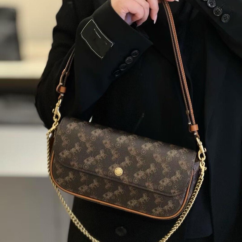 Koujia 2025 New Brook Flap Baguette Bag Armpit Bag Single Shoulder Satchel Crossbody Bag Chain Mahjong Bag for Women