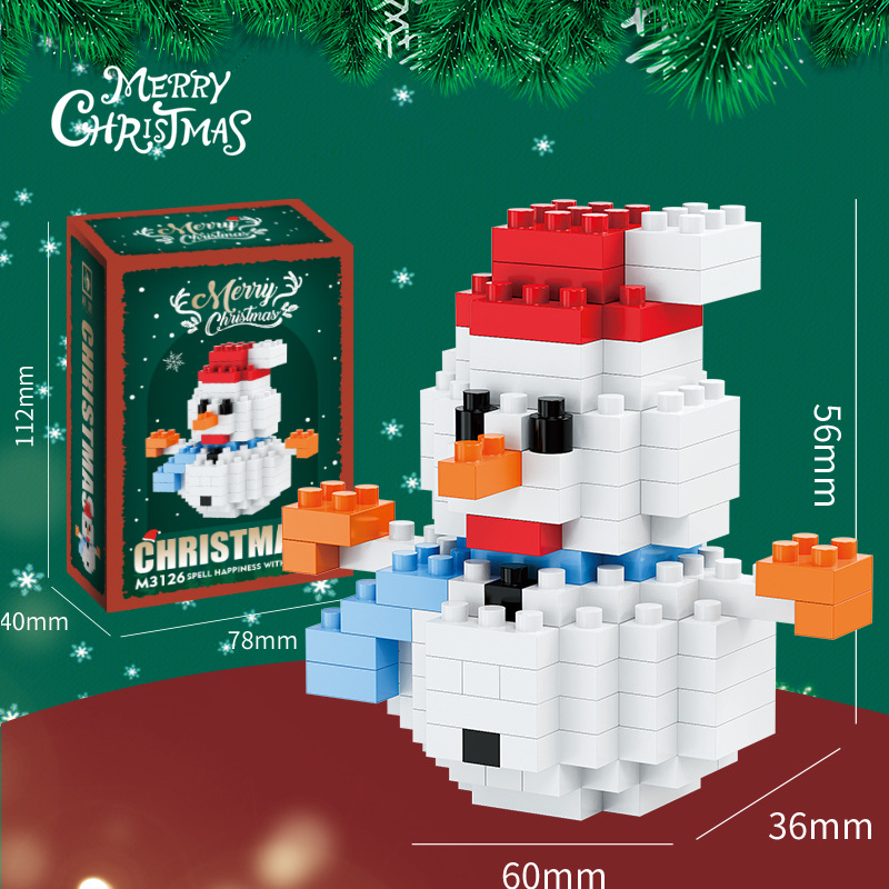 Juguetes de construcción de bloques de Navidad para niños ensamblaje puzzle Santa Claus muñeco de nieve decoraciones festivas regalos al por mayor image 17