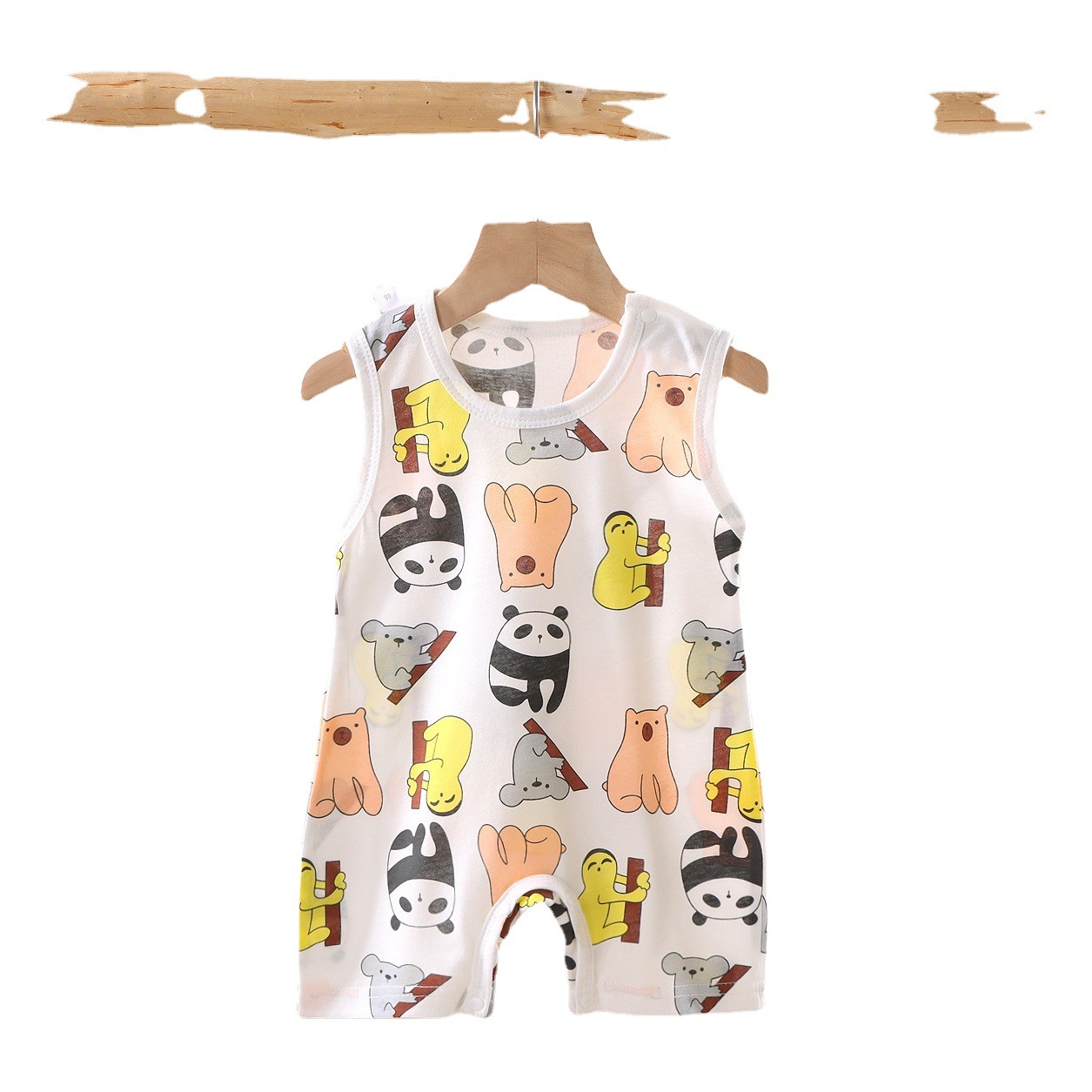 2023 estilo coreano verano 1-1 8 meses mameluco del bebé hombres y mujeres ropa de bebé de algodón luz sin mangas cerrada entrepierna mameluco de una pieza