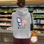 宽松跨境春秋印花连帽衫