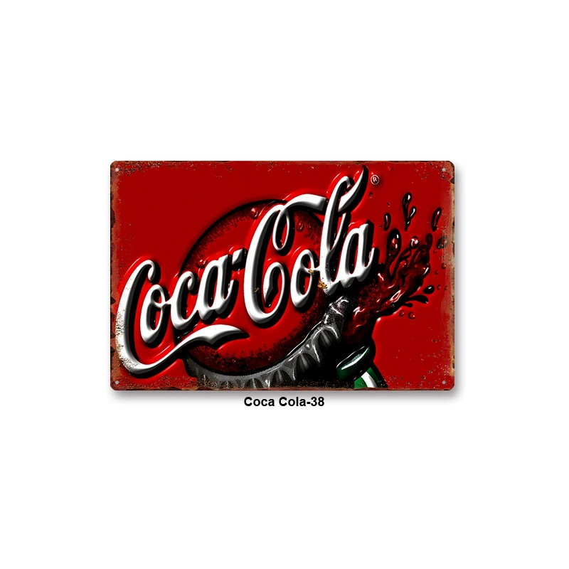 Металлическая настенная табличка Coca Cola, жесть 20×30 см, винтажный ретро стиль