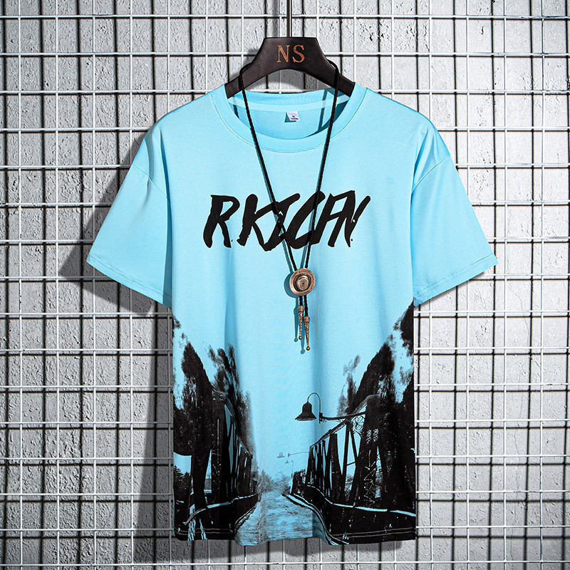 2023 nuevo verano de hombre camiseta de manga corta camiseta de moda suelta camiseta de media manga gradiente ropa de hombre ropa de moda para hombres