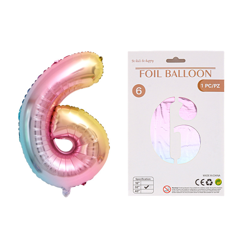 Globo de película de aluminio digital de 32 pulgadas, tarjeta de papel, tapa dura, paquete individual, cuerpo delgado, fiesta digital, globo decorativo flotante