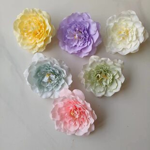 Simulation flower tea language flower head Dashan camellia pseudo flower head straw hat silk flower silk Hannian card flower head fake flower peony flower