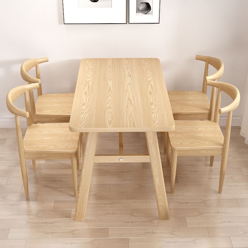 Dining Table Household Imitation Solid Wood Modern Simple Restaurant Snack Table and Chair Combination Milk Tea Dining Table Fast Food Restaurant Dining Table