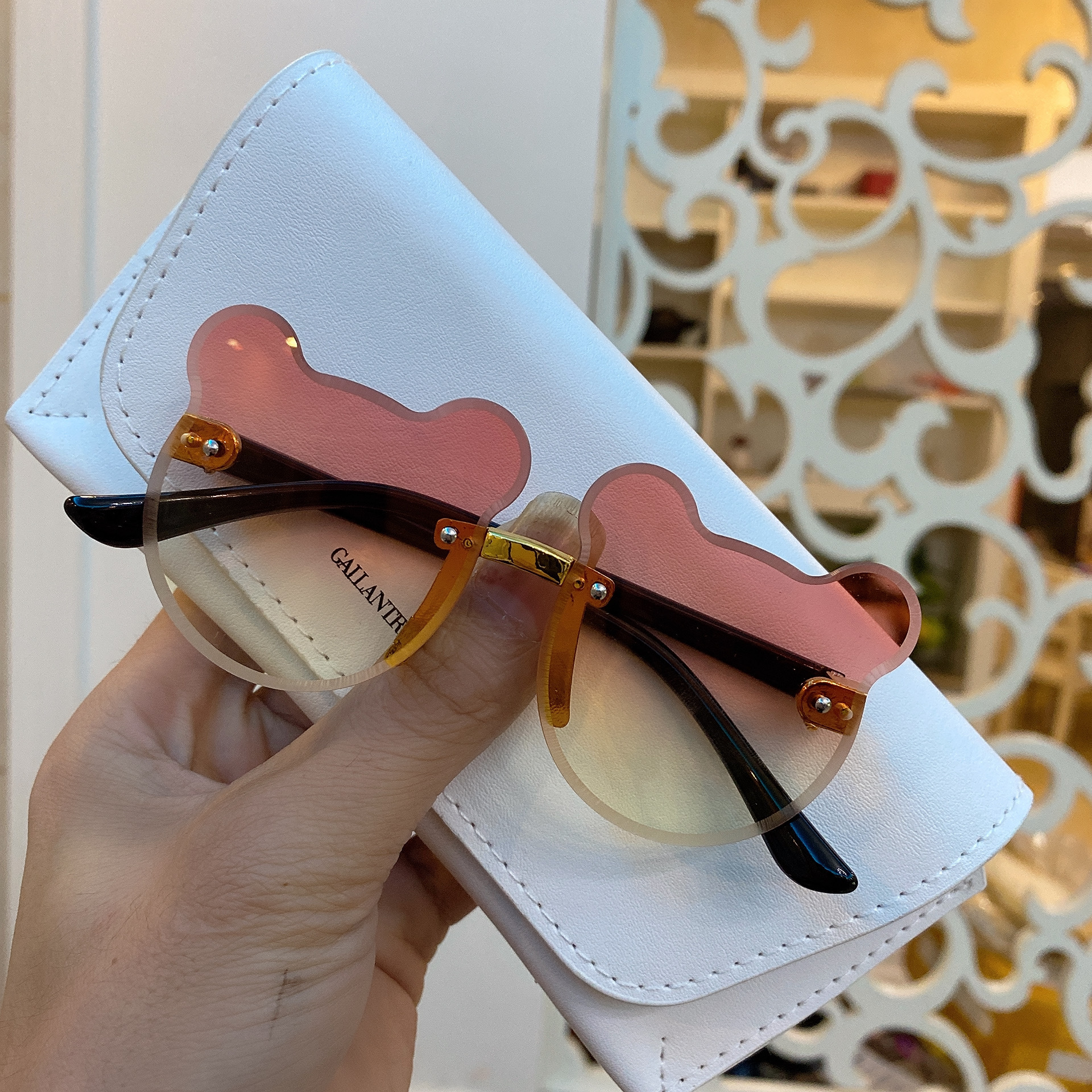 Cat Eye Glasses Style Travel, Beach Occasion Korean Style Ac UV400 Protection Cat Eye Frameless Kids Sunglasses