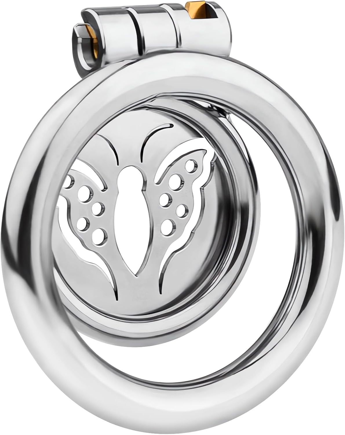 Men’s Stainless Steel Birdcage Chastity Cage with Lock, Manual Restraint Device — detail image 6