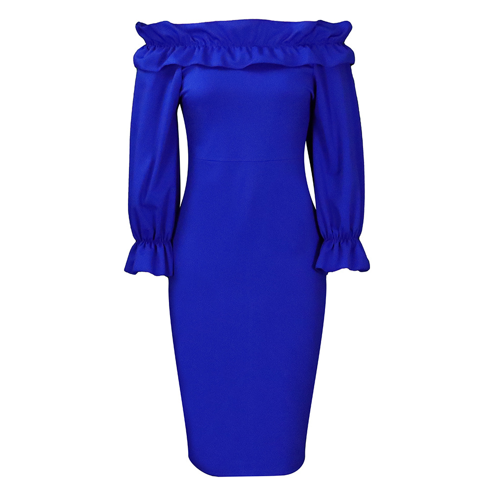 Off Shoulder Long Sleeve Dress Elegant Fit Plus Size Autumn Fashion Perfect for Parties and Events Wholesale
