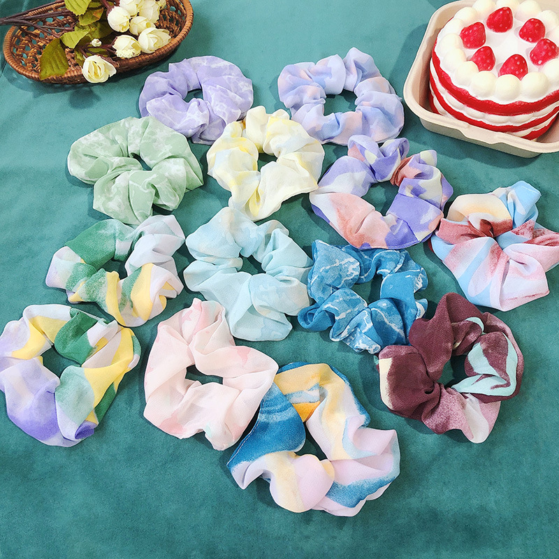 Chiffon Lattice Ball Hair Scrunchies display picture 4