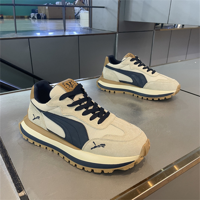 Men's Shoes 2025 Spring New Thick-Soled Mesh Breathable Lightweight Soft-Soled Fashion Dad Shoes Casual Sports Shoes