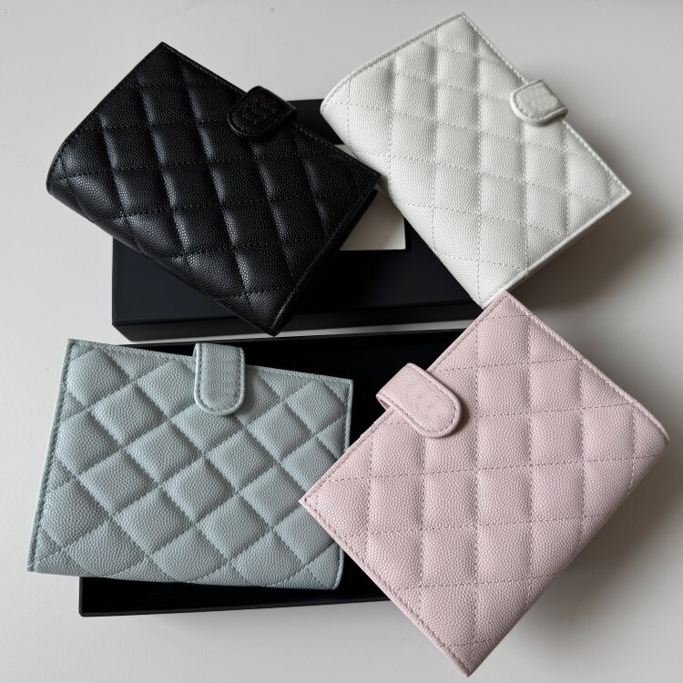 [Cross-Border Hot Sale] Tweed Style Passport Holder Genuine Leather Multifunctional Card Holder Wallet Women's Cowhide Wallet Id Bag