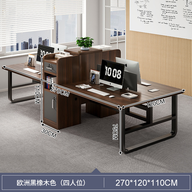 Mesa de oficina silla de oficina combinación simple personal moderno muebles simples 2 / 4 persona mesa de escritorio de computadora