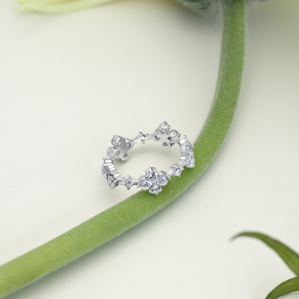 5g Weight 925 Sterling Silver Heart Shape Flower Butterfly Open Rings